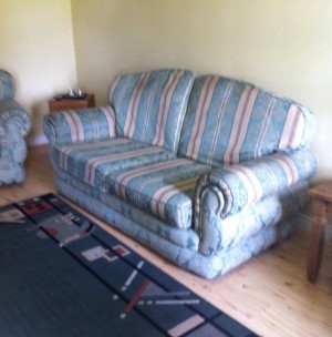 Reupholstered Sofa before